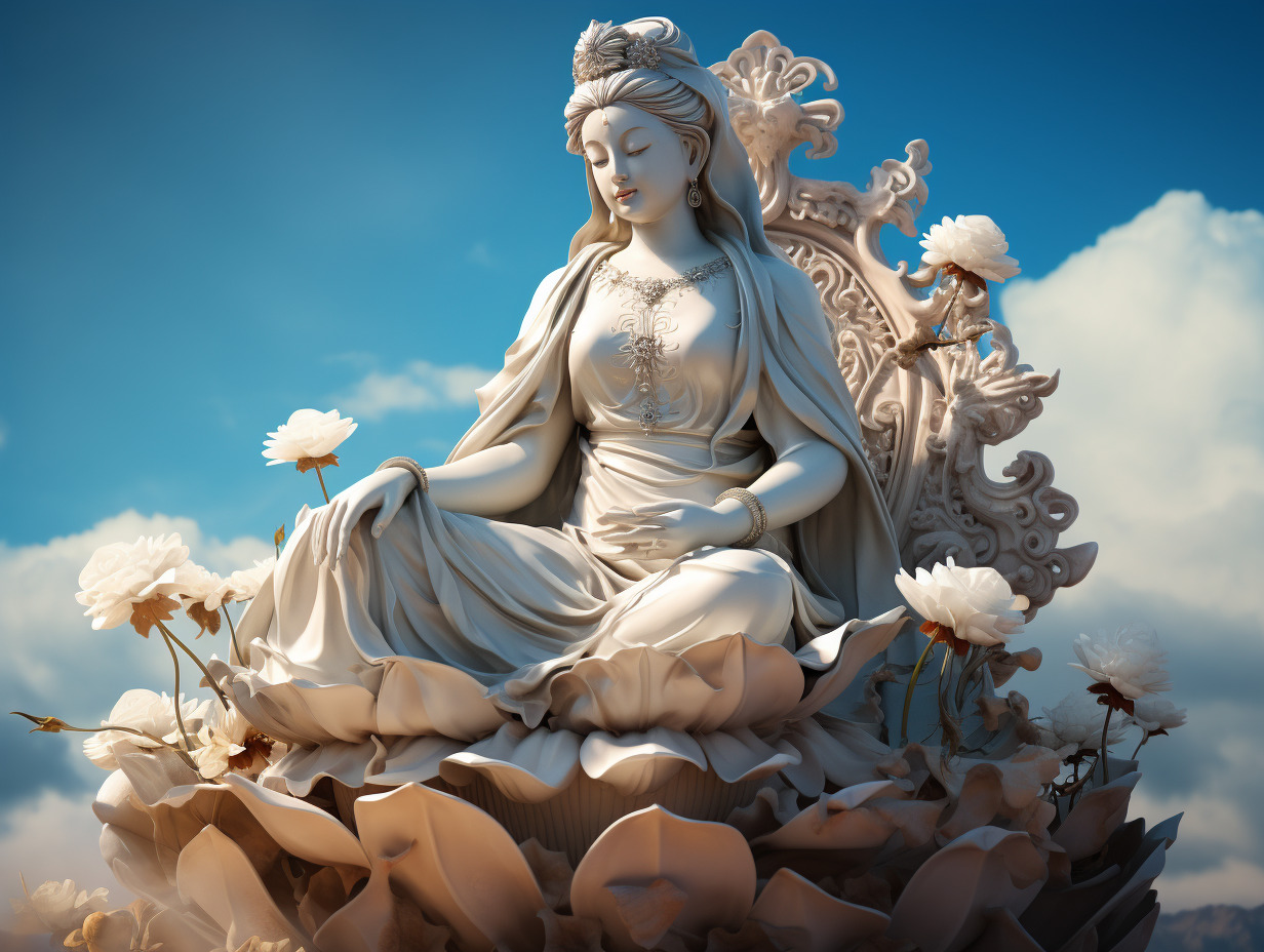 guanyin  déesse de la miséricorde  origines et culte en asie :  guanyin  et  statue