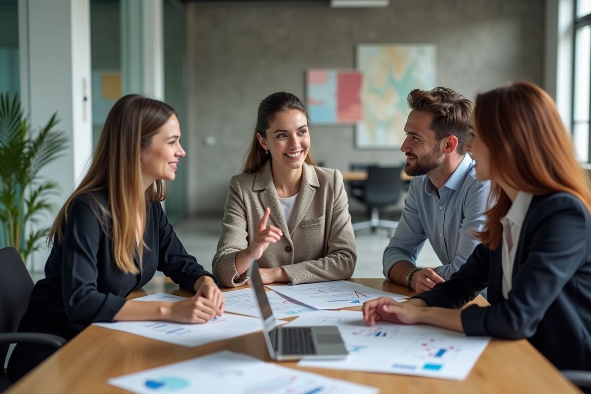 Equipe de professionnels collaborant autour d