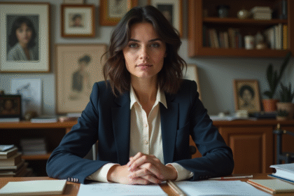 Femme créative en portrait dans son studio