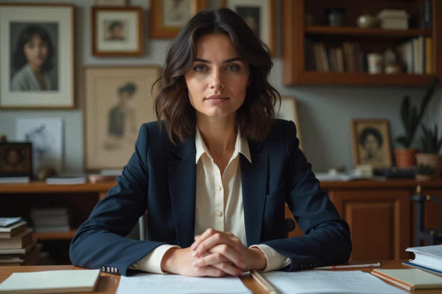 Femme créative en portrait dans son studio