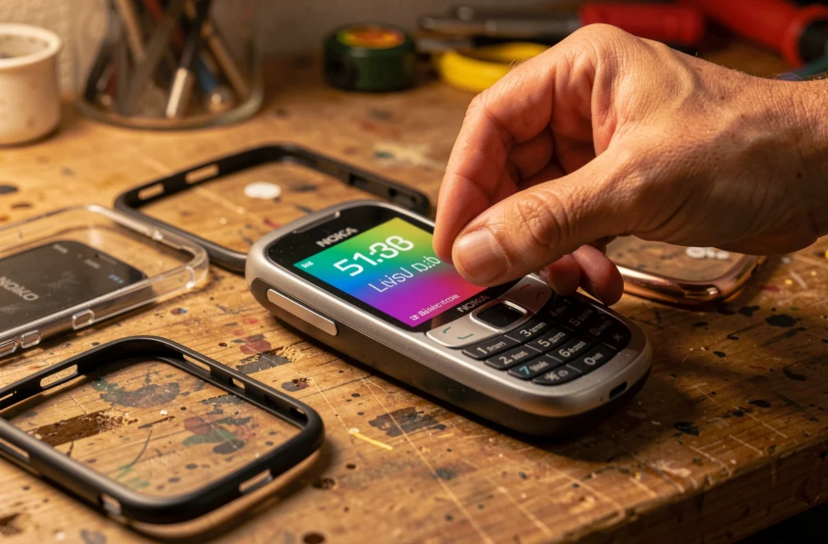 Remplacement de la façade d'un ancien Nokia 3310 sur un établi